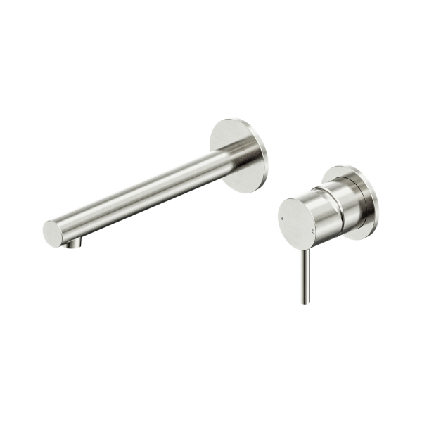 Nero Dolce II Wall Basin/Bath Mixer Separate Back Plate Brushed Nickel - 25B008BN