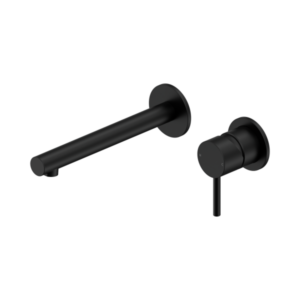 Nero Dolce II Wall Basin/Bath Mixer Separate Back Plate Matte Black - 25B008MB