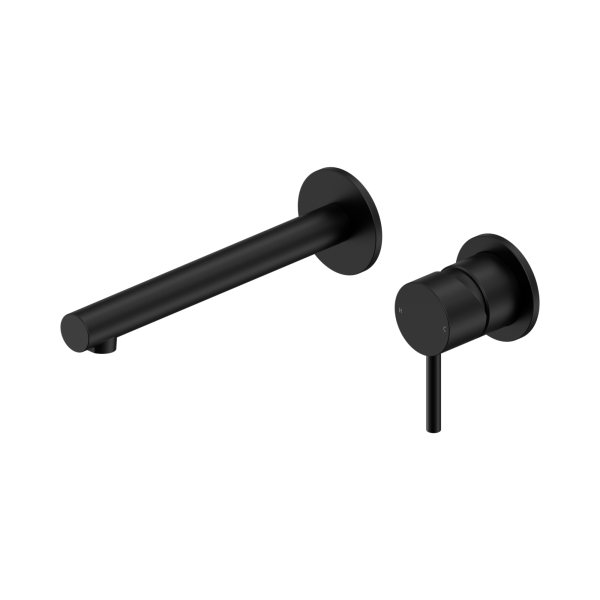 Nero Dolce II Wall Basin/Bath Mixer Separate Back Plate Matte Black - 25B008MB