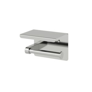 Amoza Toilet Roll Holder with Shelf Brushed S/S - Brushed Stainless Steel - AC205BS