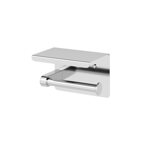AC205CP.jpg Amoza Toilet Roll Holder with Shelf Chrome - AC205CP