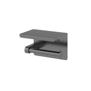 Amoza Toilet Roll Holder with Shelf Gun Metal - AC205GM
