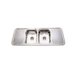 Bad und Küche Traditionell Double Bowl With Double Drainer Sink 1Th - Stainless Steel - BK150