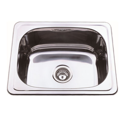 BK27.jpg Bad und Küche Traditionell 35L Laundry Sink With 2Th - Stainless Steel - BK27