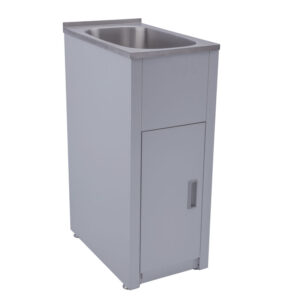 Bad und Küche Traditionell 30 Liter Compact Laundry Tub & Cabinet - White - BK30L