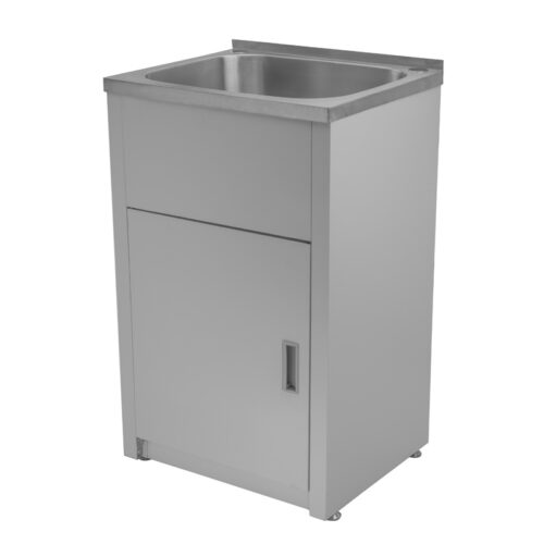 BK30L-B-1.jpg Bad und Küche Traditionell 30 Liter Laundry Tub & Cabinet - White - BK30LB