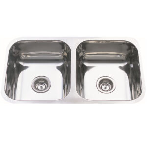 Bad und Küche Traditionell Under/Overmount Double Bowl Sink - Stainless Steel - BK794