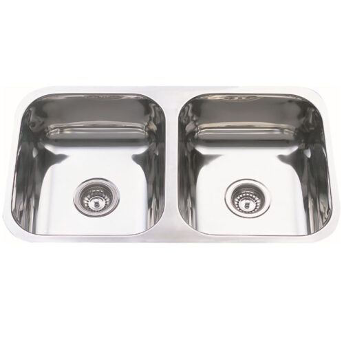 BK794.jpg Bad und Küche Traditionell Under/Overmount Double Bowl Sink - Stainless Steel - BK794
