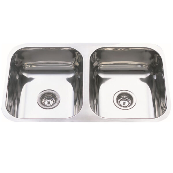 Bad und Küche Traditionell Under/Overmount Double Bowl Sink - Stainless Steel - BK794