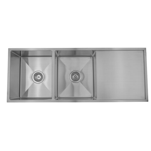 BKR114.2.jpg Bad und Küche Arcko Lux Under/Overmount Double Bowl Sink With Drainer - Stainless Steel - BKR114