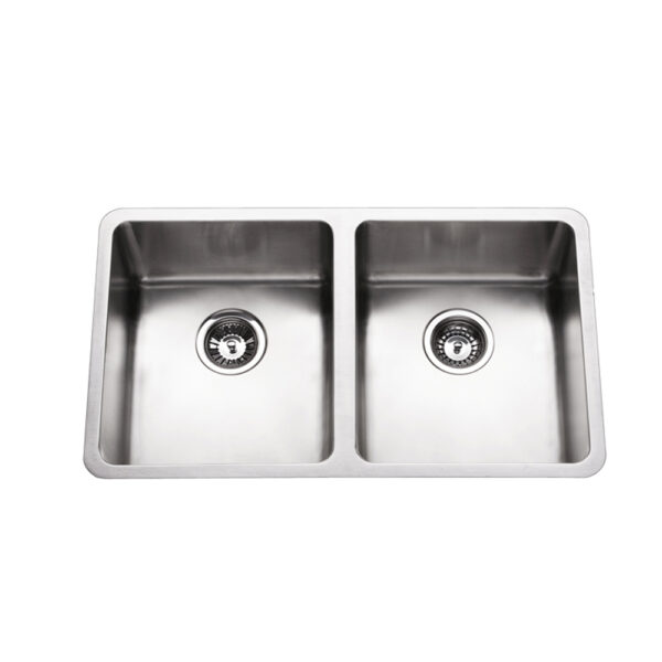 Bad und Küche Traditionell Under/Overmount Double Bowl Sink - Stainless Steel - BKR4476D