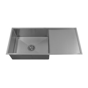 Bad und Küche Arcko Lux Under/Overmount Single Bowl Sink With Drainer - Stainless Steel - BKR98