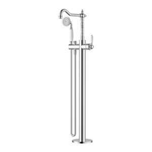 Modern National Bordeaux Freestanding Bath Mixer With Handshower - Electroplated Chrome - BOR012