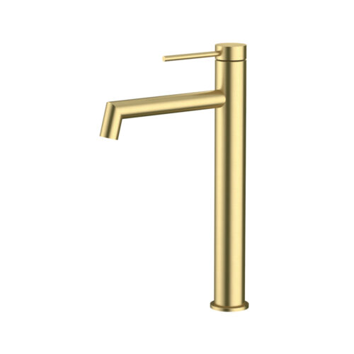 MX6104BG.jpg Amoza Hi-Rise Right Angle Basin Mixer - Brushed Gold - MX6104BG