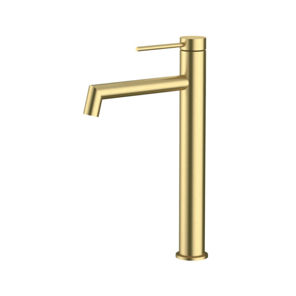 Amoza Hi-Rise Right Angle Basin Mixer - Brushed Gold - MX6104BG