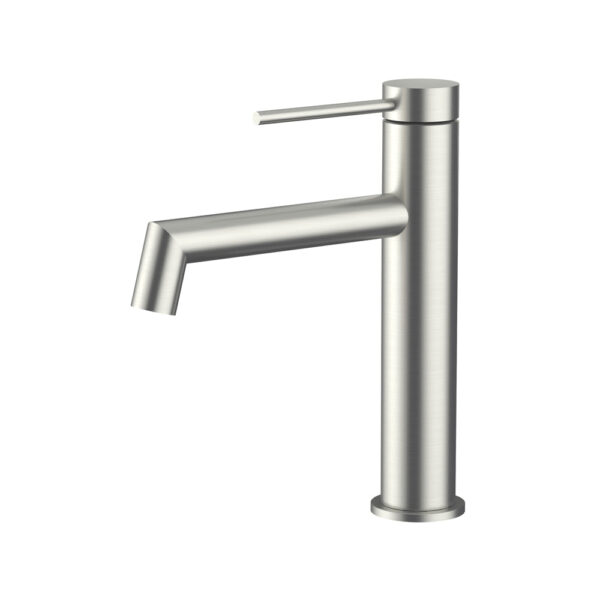 Amoza Right Angle Basin Mixer - Brushed Stainless Steel - MX6105