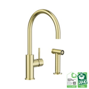 Nero Zen SS316L Kitchen Mixer With Hand Spray Brushed Gold - NR162208BG