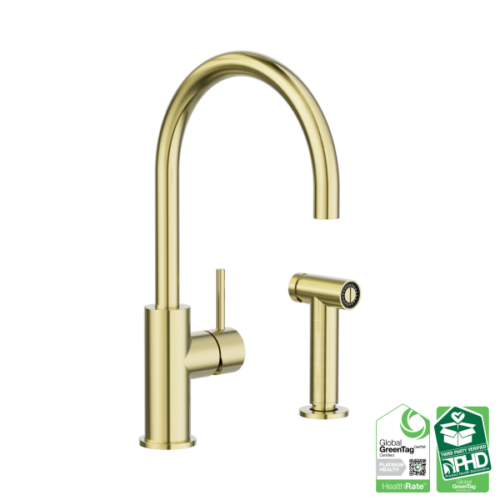NR162208BG-Zen-SS316L-Kitchen-Mixer-With-Hand-Spray-Brushed-Gold-Thumb.png Nero Zen SS316L Kitchen Mixer With Hand Spray Brushed Gold - NR162208BG