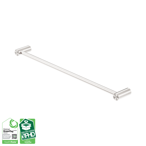 Nero Zen SS316L Single Towel Rail 600mm Brushed Nickel - NR1624BN