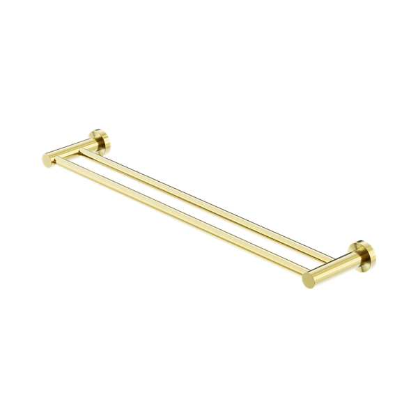 Nero Mecca Double Towel Rail 600mm Brushed Gold - NR1924dBG