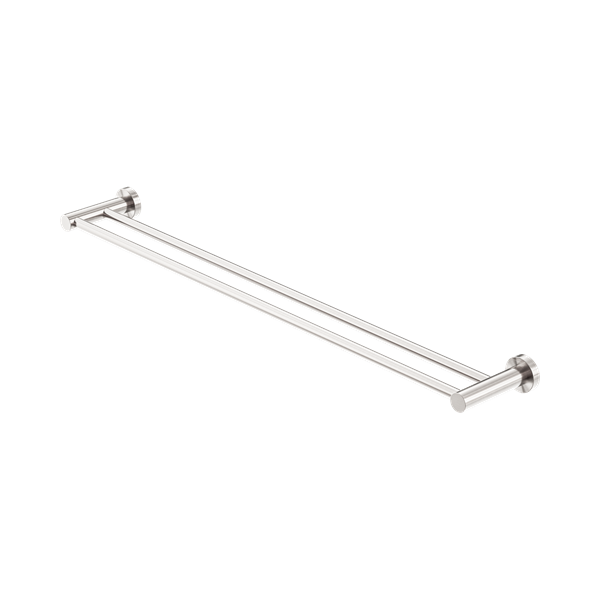 Nero Mecca Double Towel Rail 800mm Brushed Nickel - NR1930dBN