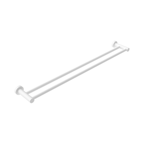 Nero Mecca Double Towel Rail 800mm Matte White - NR1930dMW