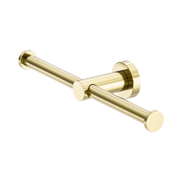 Nero Mecca Double Toilet Roll Holder Brushed Gold - NR1986dBG