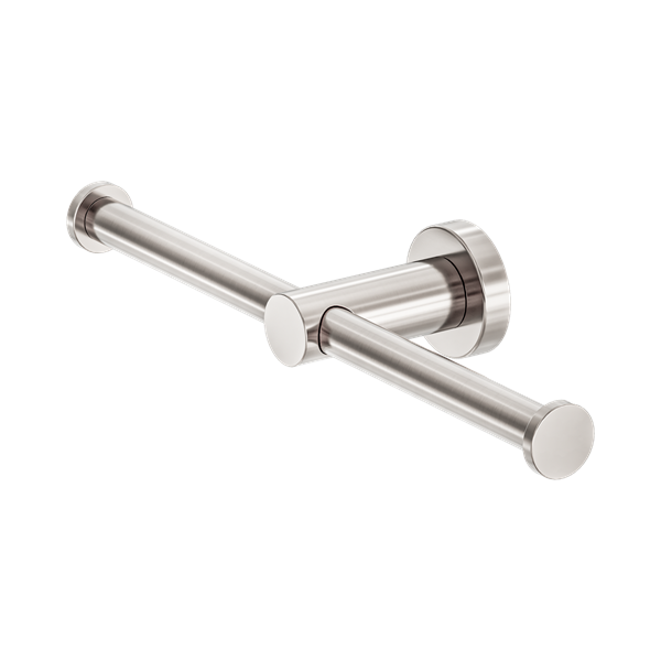 Nero Mecca Double Toilet Roll Holder Brushed Nickel - NR1986dBN