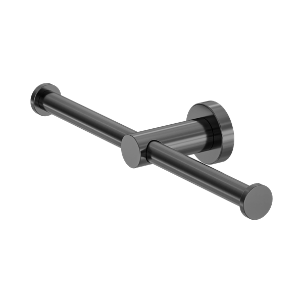 Nero Mecca Double Toilet Roll Holder Gun Metal - NR1986dGM