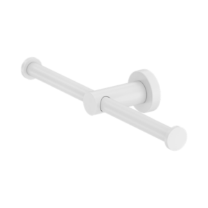 Nero Mecca Double Toilet Roll Holder Matte White - NR1986dMW