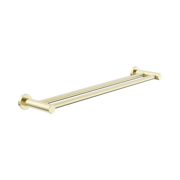 Nero Dolce II Double Towel Rail 600mm Brushed Gold - NR2024dBG
