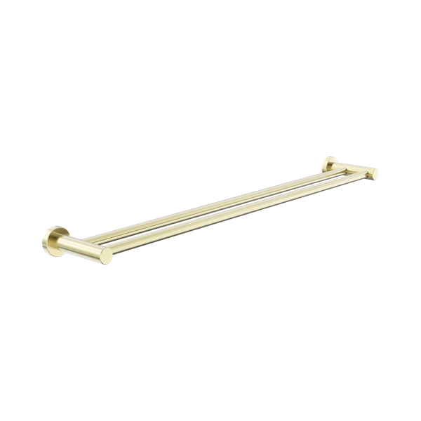 Nero Dolce II Double Towel Rail 800mm Brushed Gold - NR2030dBG