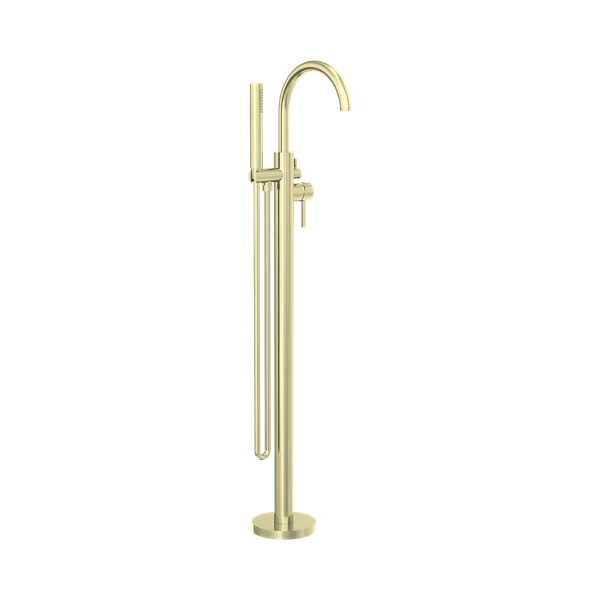 Nero Mecca Round Freestanding Mixer With Hand Shower Brushed Gold - NR210903aBG