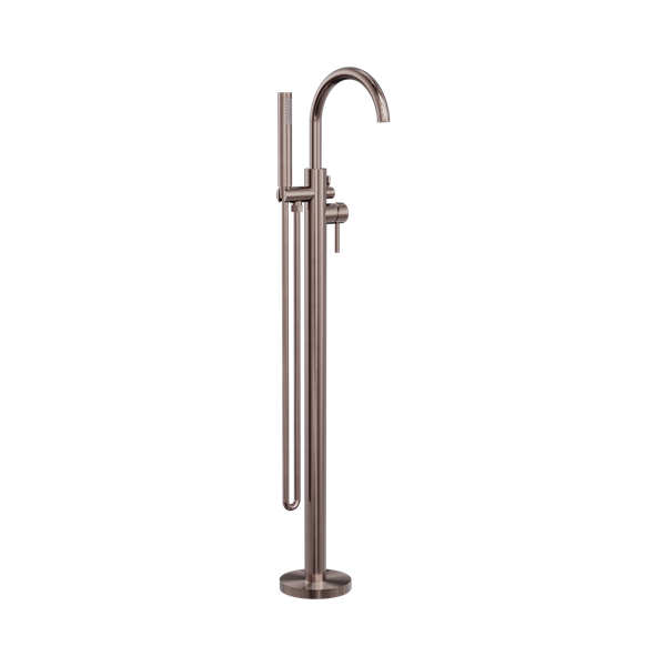 Nero Mecca Round Freestanding Mixer With Hand Shower Brushed Bronze - NR210903aBZ