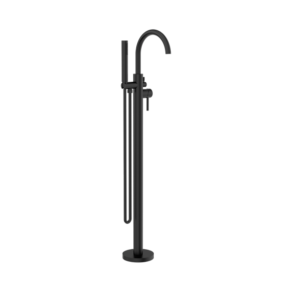 Nero Mecca Round Freestanding Mixer With Hand Shower Matte Black - NR210903aMB