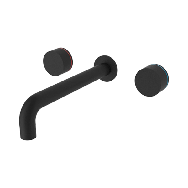 Nero Kara Wall Basin Set 215mm Matte Black - NR211707a217MB