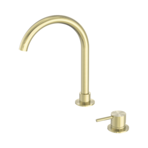 Nero Mecca Hob Basin Mixer Round Swivel Spout Brushed Gold - NR221901bBG