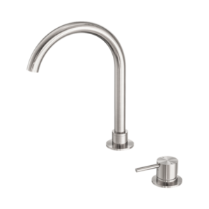 Nero Mecca Hob Basin Mixer Round Swivel Spout Brushed Nickel - NR221901bBN