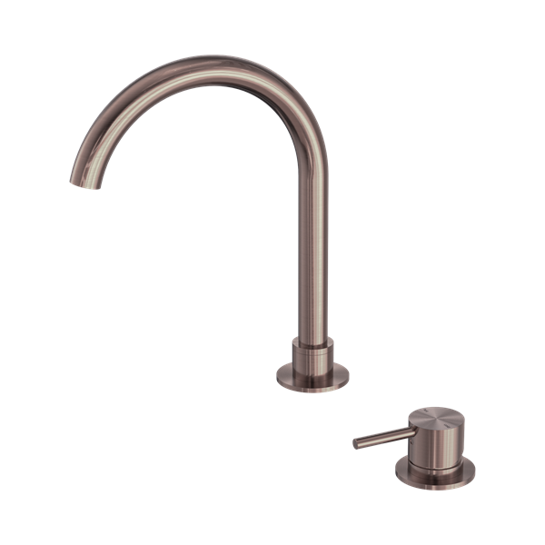 Nero Mecca Hob Basin Mixer Round Swivel Spout Brushed Bronze - NR221901bBZ