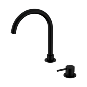 Nero Mecca Hob Basin Mixer Round Swivel Spout Matte Black - NR221901bMB