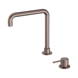 Nero Mecca Hob Basin Mixer Square Swivel Spout Brushed Bronze - NR221901cBZ