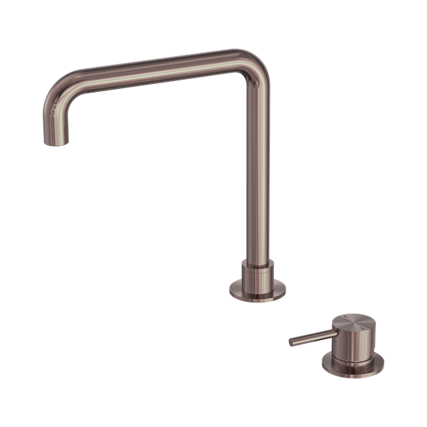Nero Mecca Hob Basin Mixer Square Swivel Spout Brushed Bronze - NR221901cBZ