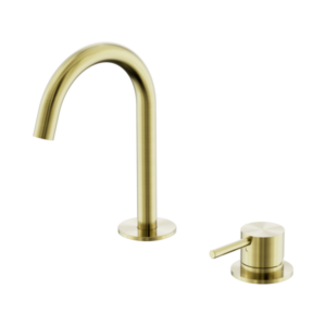 Nero Mecca Hob Baisn Mixer Set Arc Spout Brushed Gold - NR221901gBG