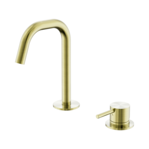 Nero Mecca Hob Baisn Mixer Set Edge Spout Brushed Gold - NR221901hBG