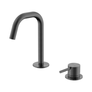 Nero Mecca Hob Baisn Mixer Set Edge Spout Gun Metal - NR221901hGM