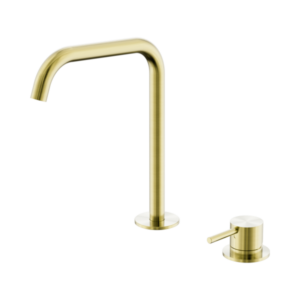 Nero Mecca Hob Bath/Kitchen Mixer Set Edge Spout Brushed Gold - NR221901kBG