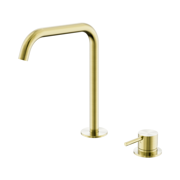 Nero Mecca Hob Bath/Kitchen Mixer Set Edge Spout Brushed Gold - NR221901kBG