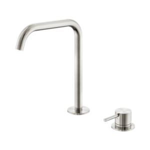 Nero Mecca Hob Bath/Kitchen Mixer Set Edge Spout Brushed Nickel - NR221901kBN