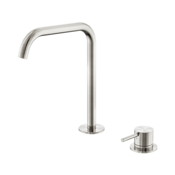 Nero Mecca Hob Bath/Kitchen Mixer Set Edge Spout Brushed Nickel - NR221901kBN