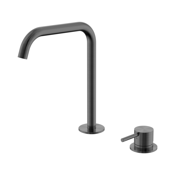 Nero Mecca Hob Bath/Kitchen Mixer Set Edge Spout Gun Metal - NR221901kGM
